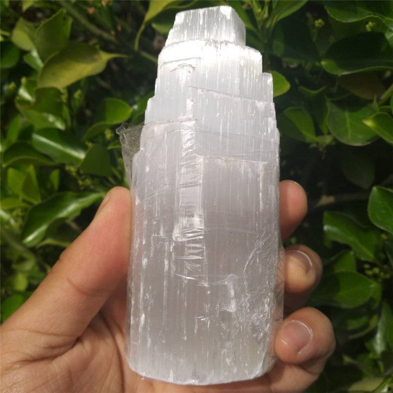 Natural Moroccan Transparent Plaster Ornaments Energy Healing Stone