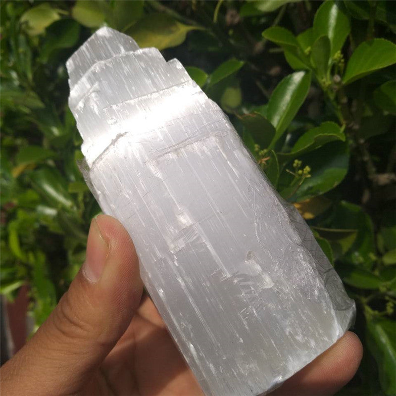 Natural Moroccan Transparent Plaster Ornaments Energy Healing Stone
