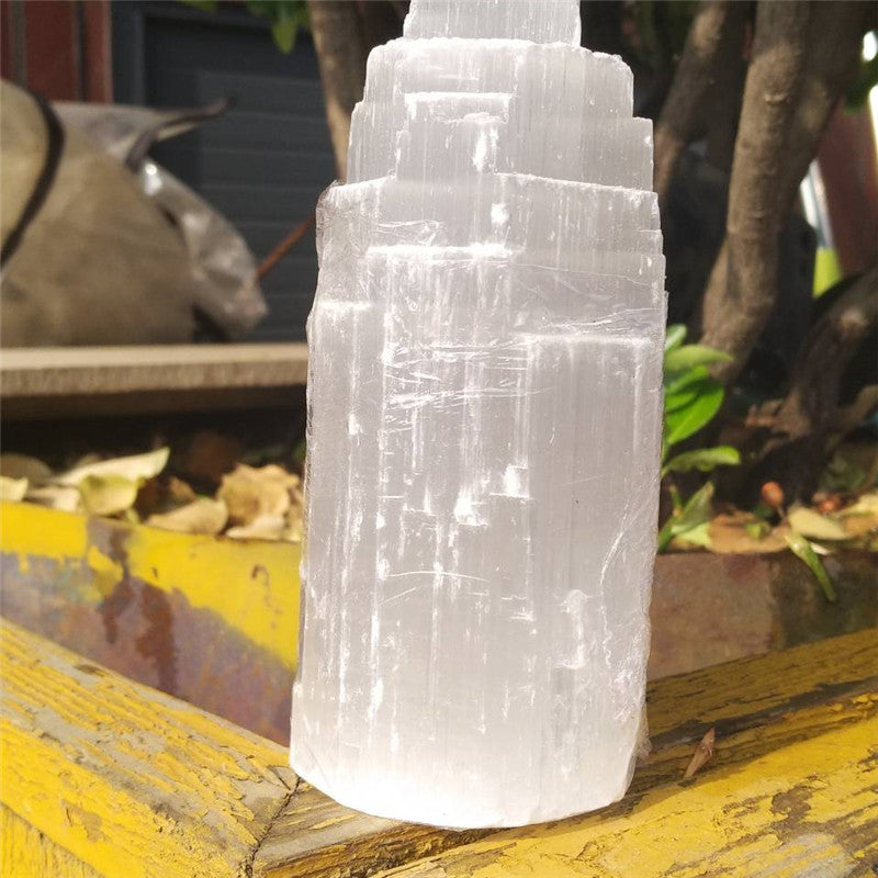 Natural Moroccan Transparent Plaster Ornaments Energy Healing Stone