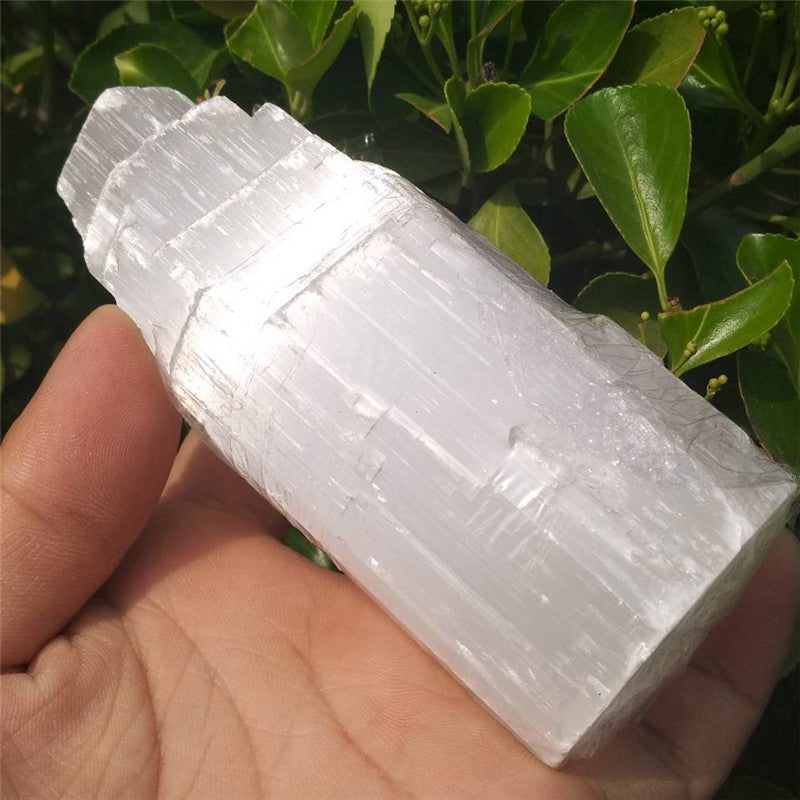 Natural Moroccan Transparent Plaster Ornaments Energy Healing Stone