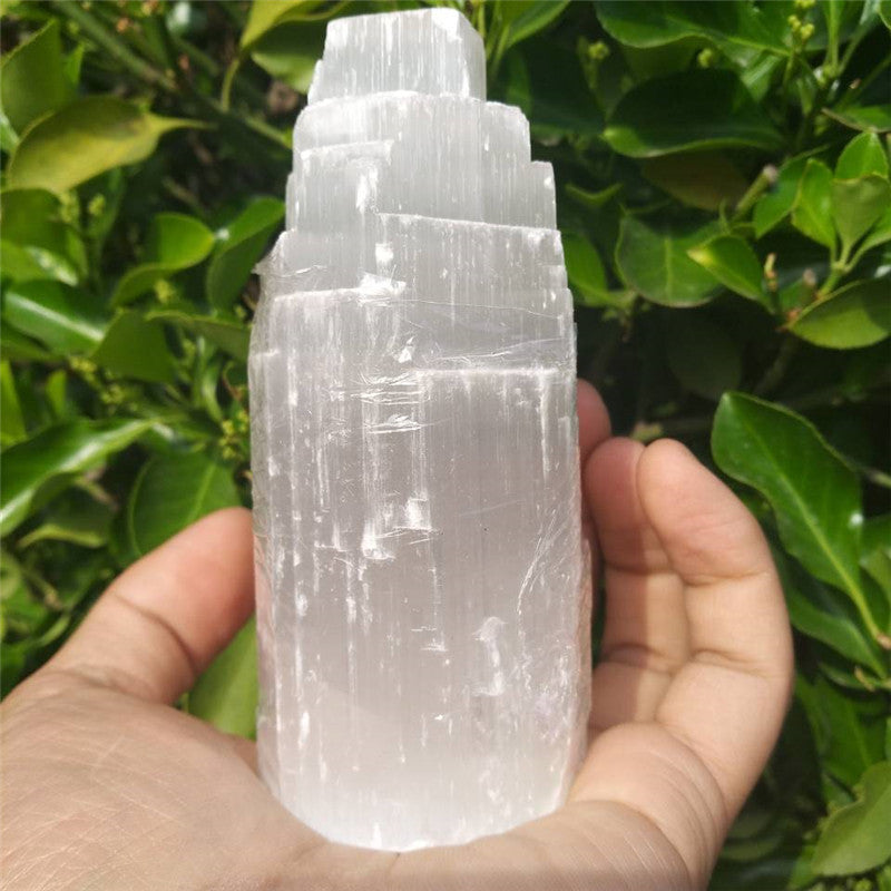 Natural Moroccan Transparent Plaster Ornaments Energy Healing Stone