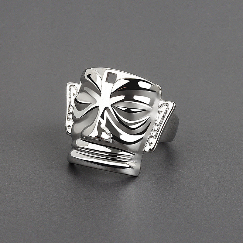 Creative Star Pile Spiritual Mask Copper Ring
