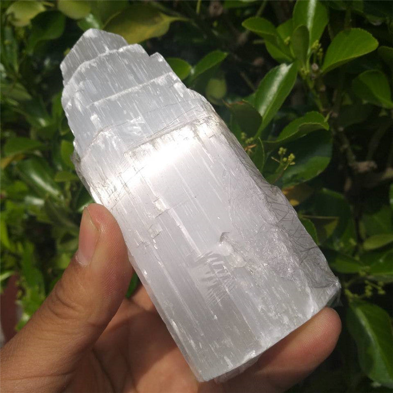 Natural Moroccan Transparent Plaster Ornaments Energy Healing Stone