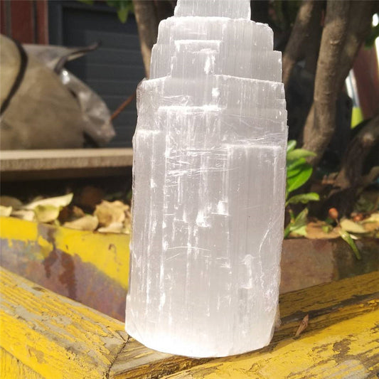 Natural Moroccan Transparent Plaster Ornaments Energy Healing Stone